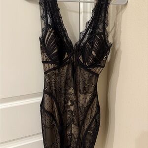 bebe Black Lace Mesh Chemise